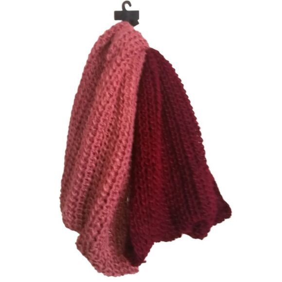 Lot of 2 Pink & Burgundy Chunky Knit Infinity Scarves NWT - Picture 1 of 9